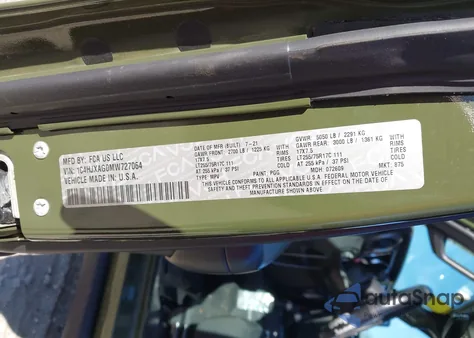 2021 Jeep Wrangler Willys 4X4 from USA, damaged, VIN 1C4HJXAG0MW727064